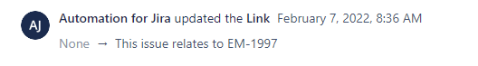 Automation links the commented issue